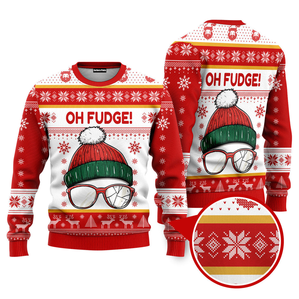 Oh Fudge! Funny Ugly Christmas Sweater - WeCustomit