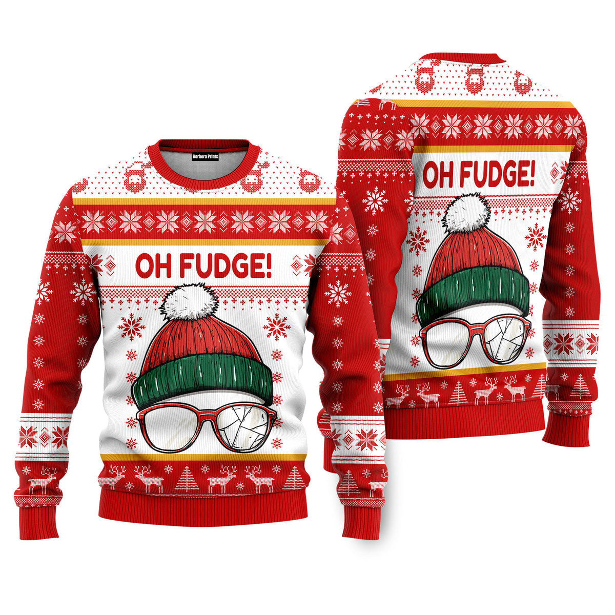 Oh Fudge! Funny Ugly Christmas Sweater - WeCustomit