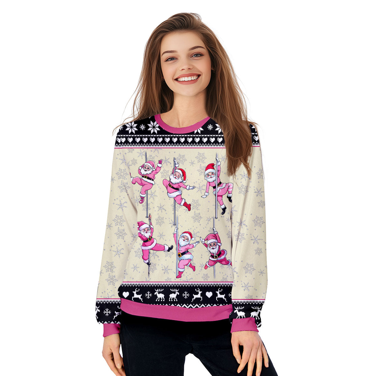North Pole Dancer Santa Funny Ugly Christmas Sweater - WeCustomit