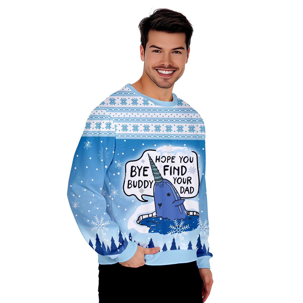 Bye Buddy, Hope You Find Your Dad Funny Ugly Christmas Sweater - WeCustomit