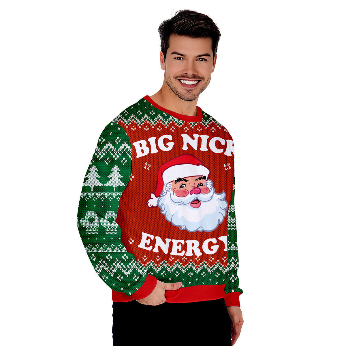 Big Nick Energy Santa Funny Ugly Christmas Sweater - WeCustomit