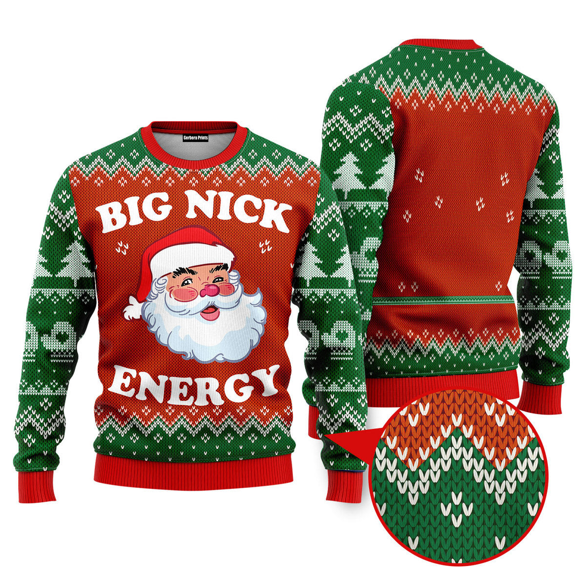 Big Nick Energy Santa Funny Ugly Christmas Sweater - WeCustomit