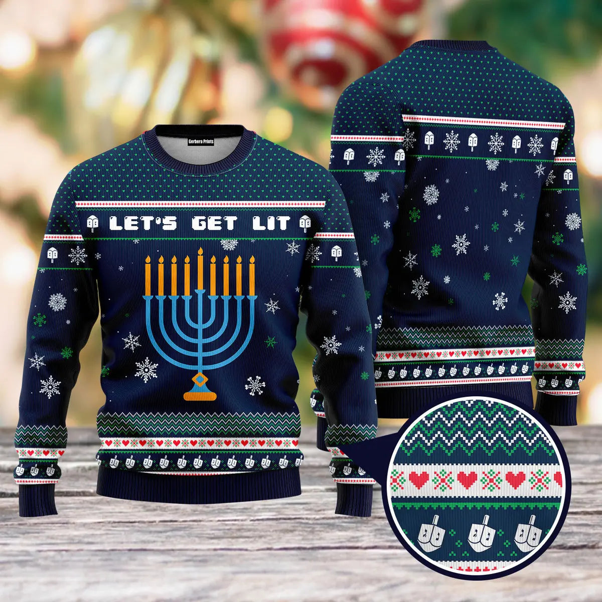 Lit Christmukkah Funny Ugly Christmas Sweater - WeCustomit