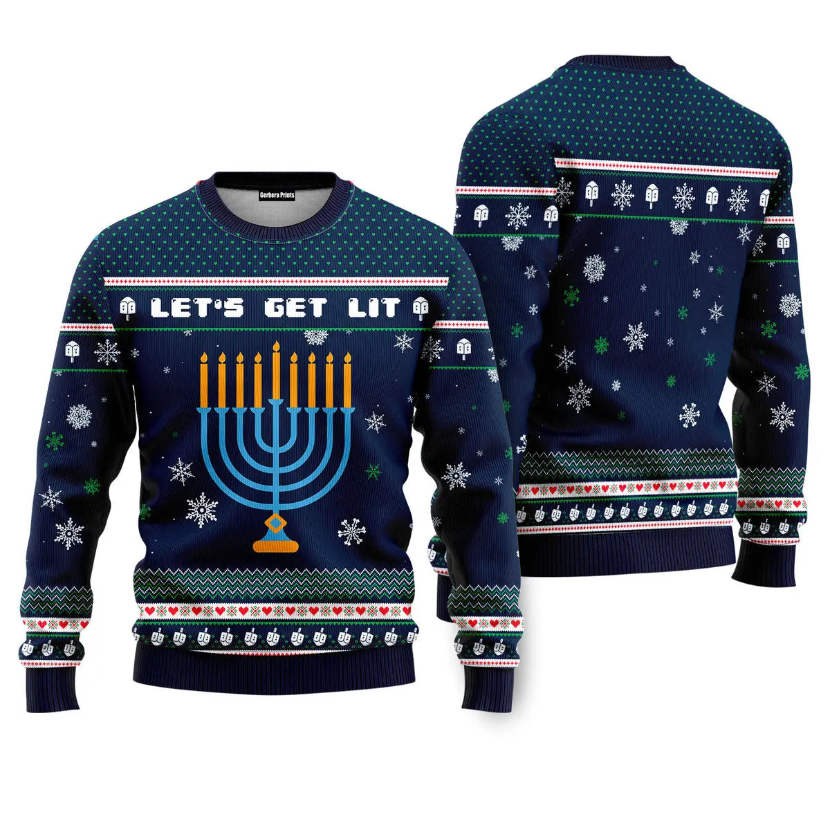 Lit Christmukkah Funny Ugly Christmas Sweater - WeCustomit