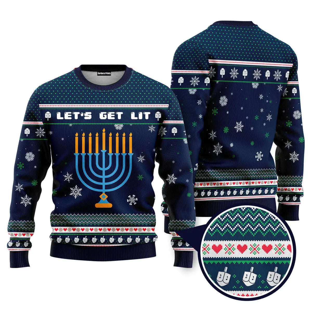 Lit Christmukkah Funny Ugly Christmas Sweater - WeCustomit