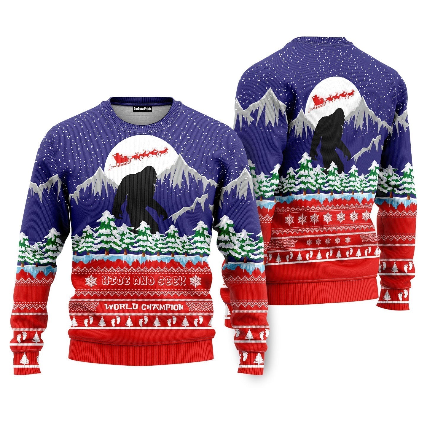 Bigfoot Merry Ugly Christmas Sweater - WeCustomit