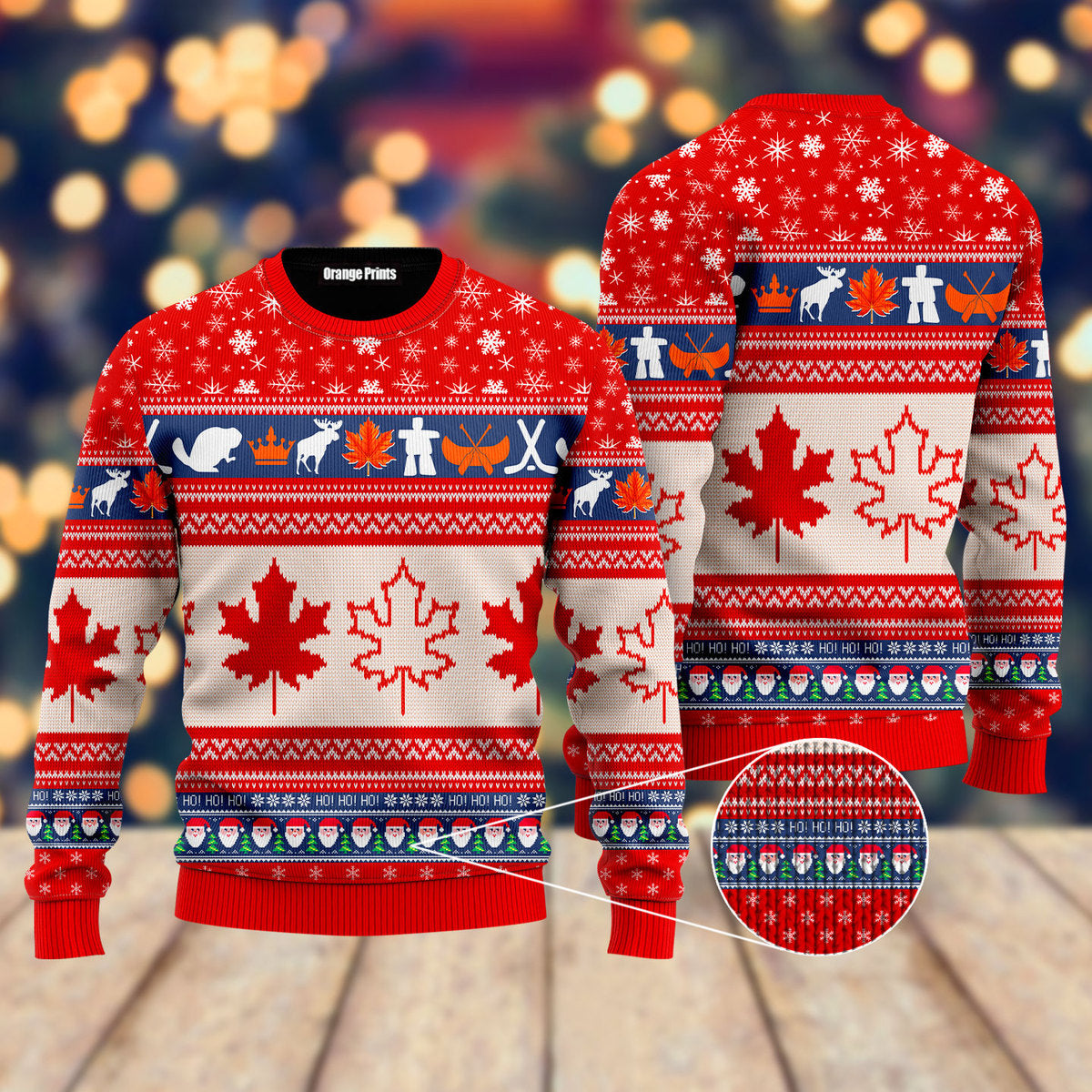 Christmas Canada Maple Leaf Ugly Christmas Sweater - WeCustomit