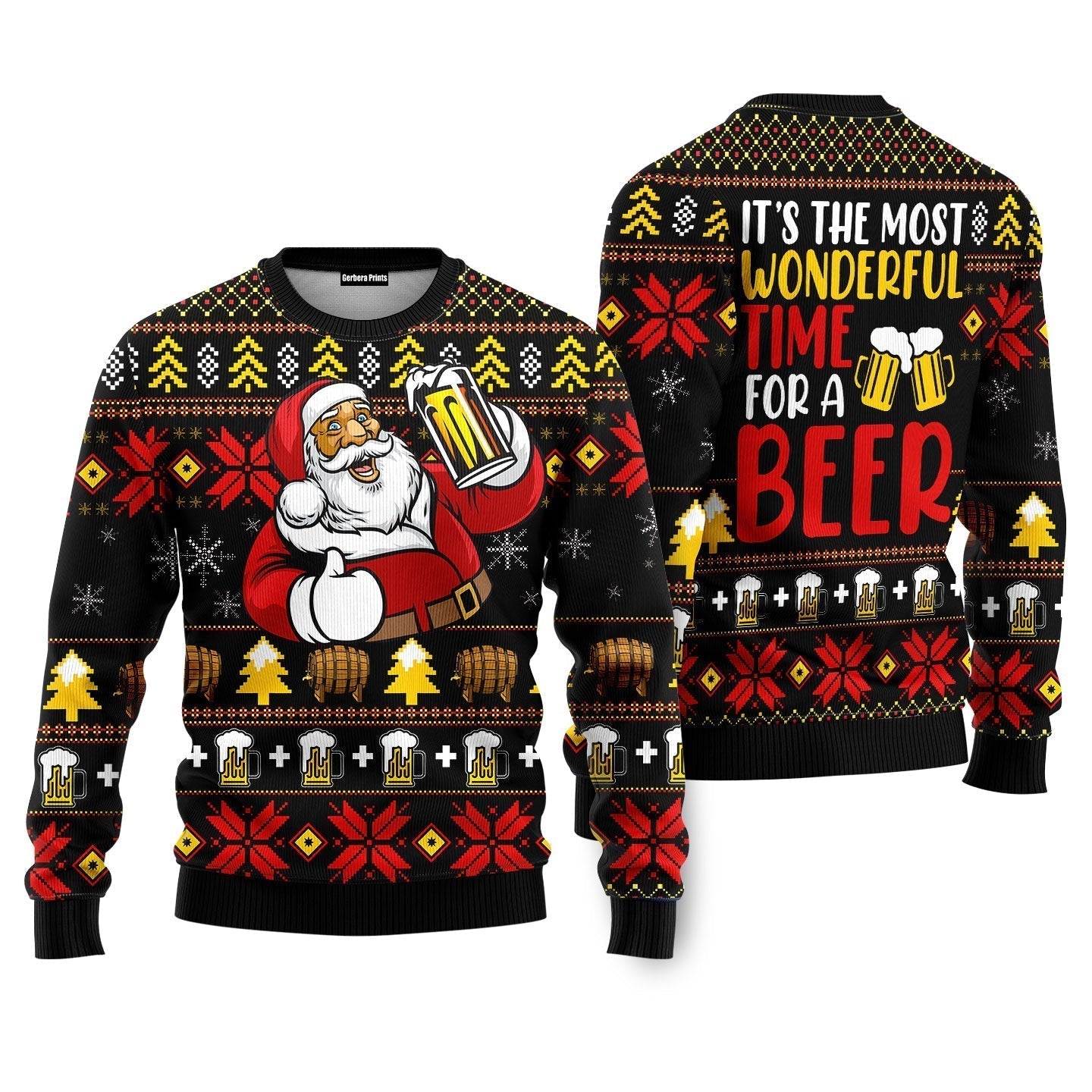 Its The Most Wonderful Time For A Beer Ugly Christmas Sweater - WeCustomit