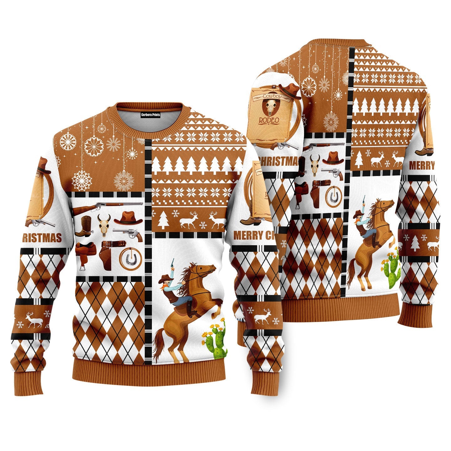 Horse Cowboy Merry Ugly Christmas Sweater - WeCustomit