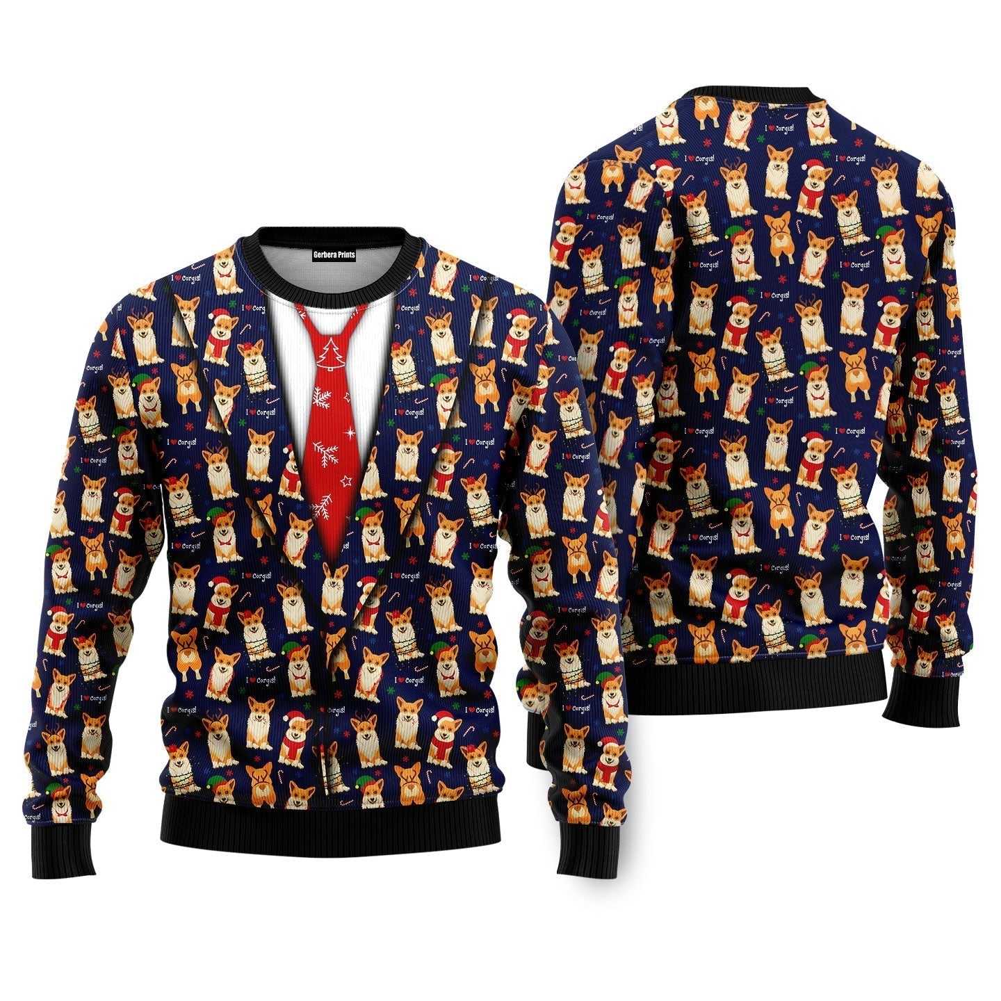 I Love Corgis Ugly Christmas Sweater - WeCustomit