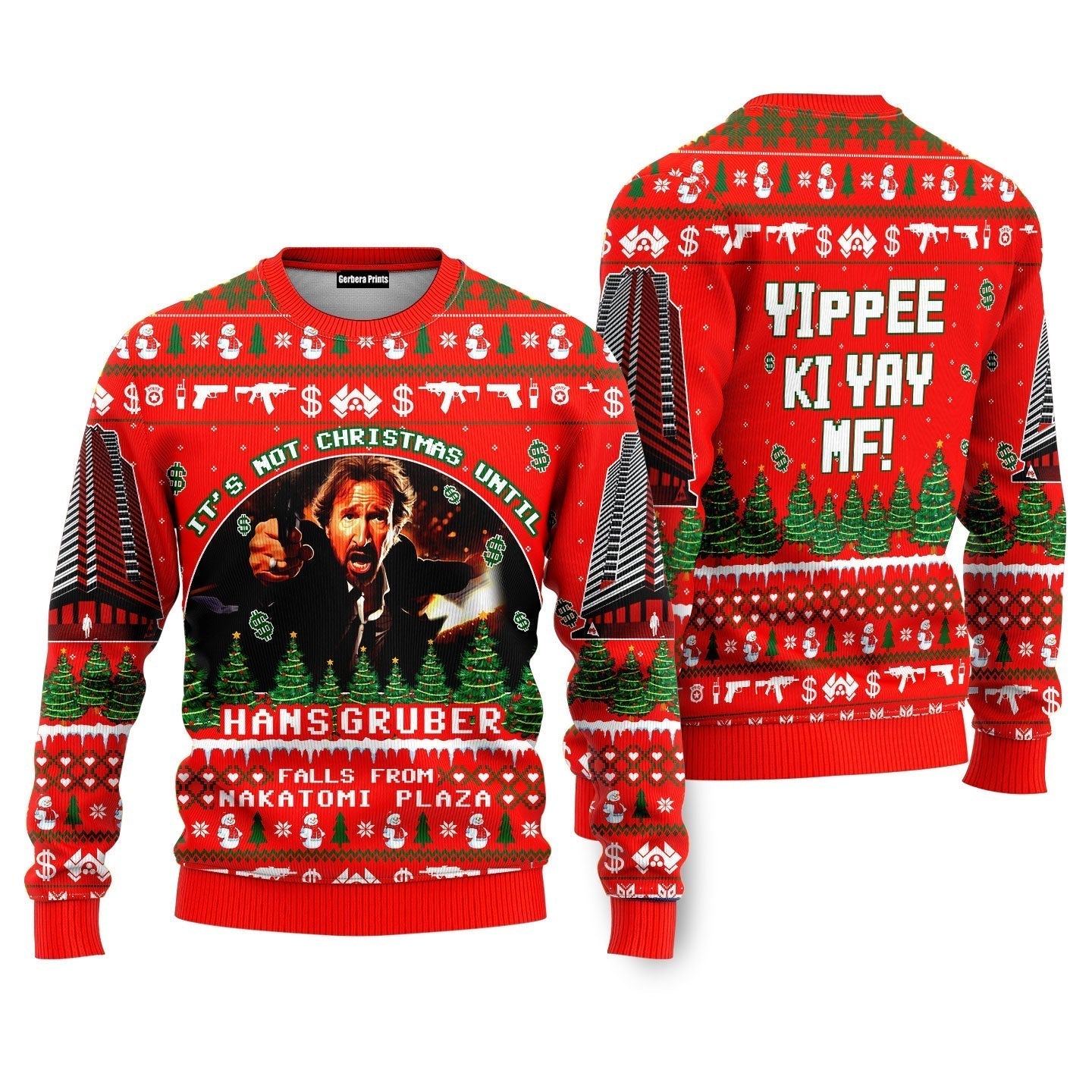 It's Not Christmas Until Fall From Nakatomi Plaza Red Ugly Christmas Sweater - WeCustomit