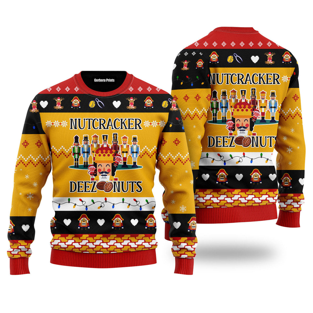 Deez Nuts Nutcracker Ugly Christmas Sweater - WeCustomit