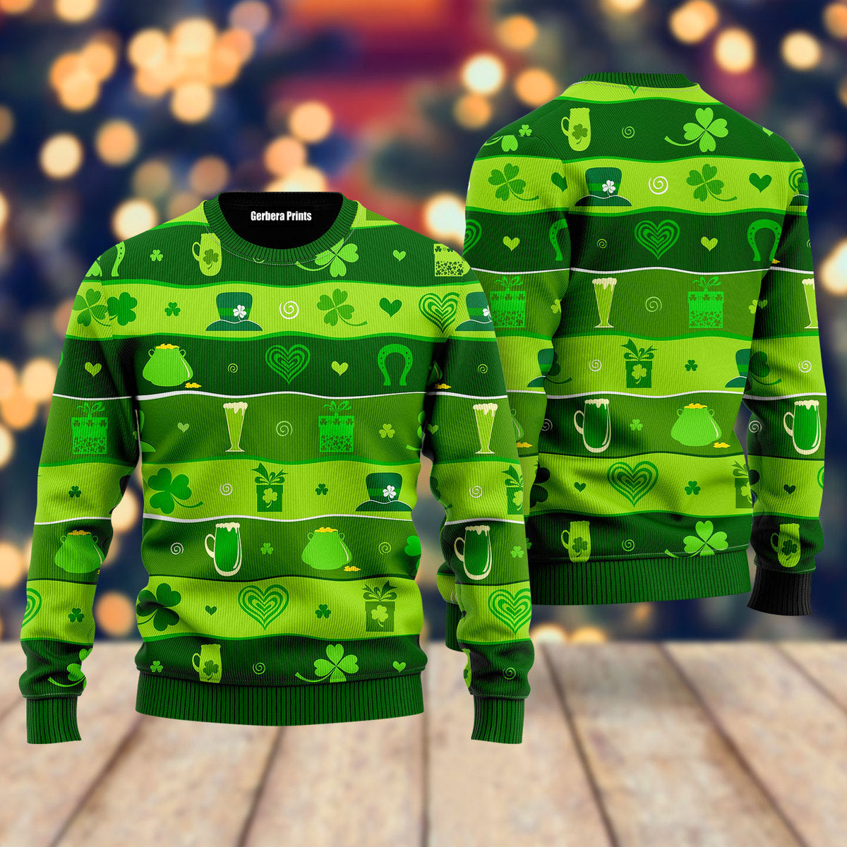 Happy Saint Patricks Day Pattern Ugly Christmas Sweater - WeCustomit