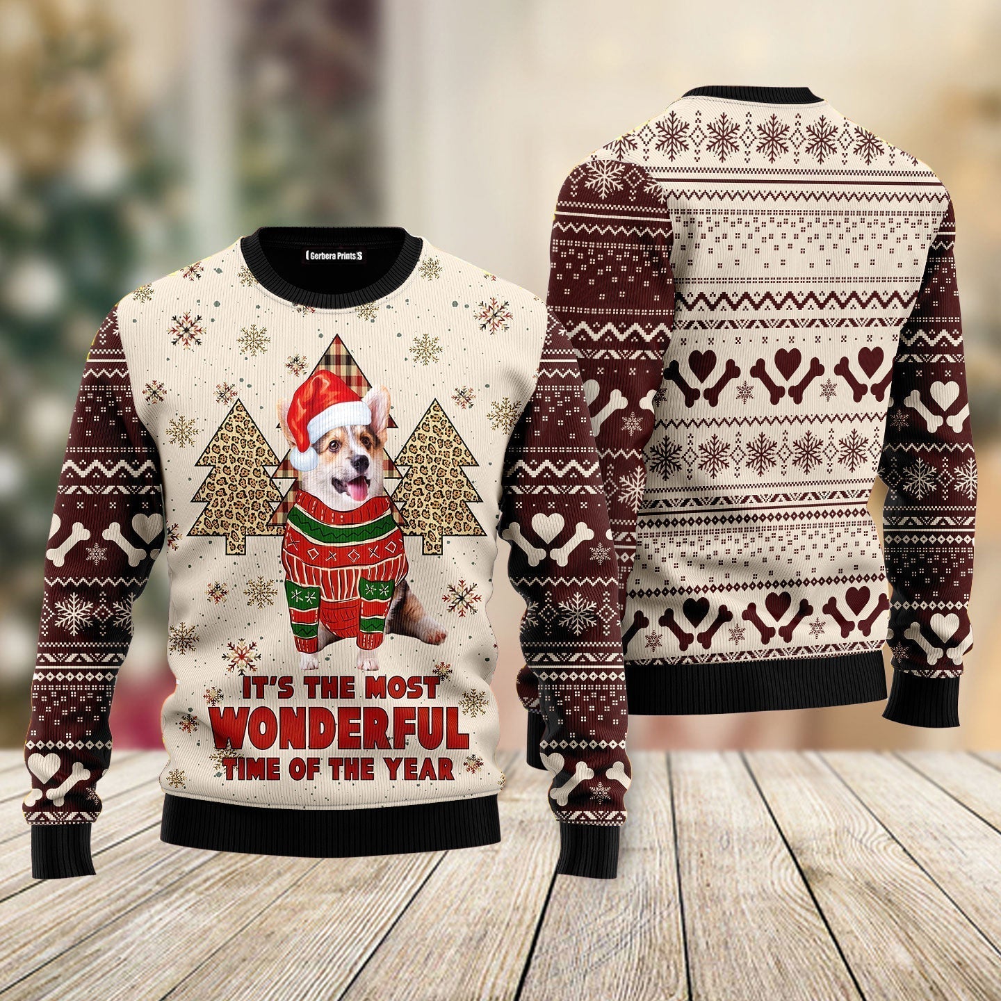 Corgi The Most Beautiful Time Ugly Christmas Sweater - WeCustomit