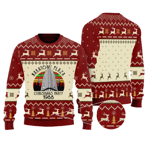 Nakatomi Plaza Ugly Christmas Sweater For Men & Women Christmas Gift Sweater US1196 - WeCustomit