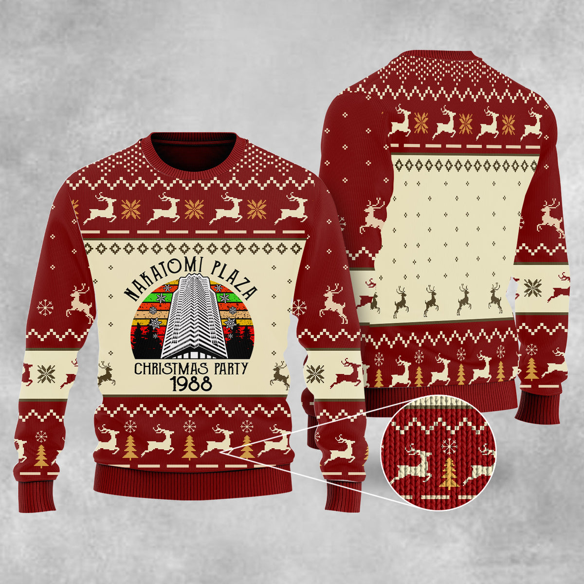 Nakatomi Plaza Ugly Christmas Sweater For Men & Women Christmas Gift Sweater US1196 - WeCustomit