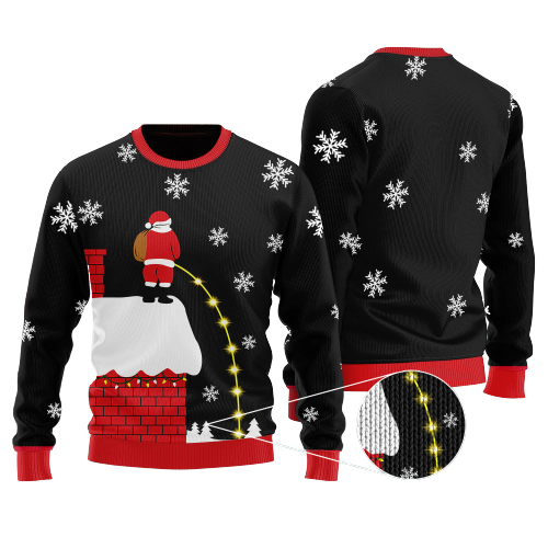 Leaky Roof Black Ugly Christmas Sweater For Men & Women Christmas Gift Sweater US1267 - WeCustomit