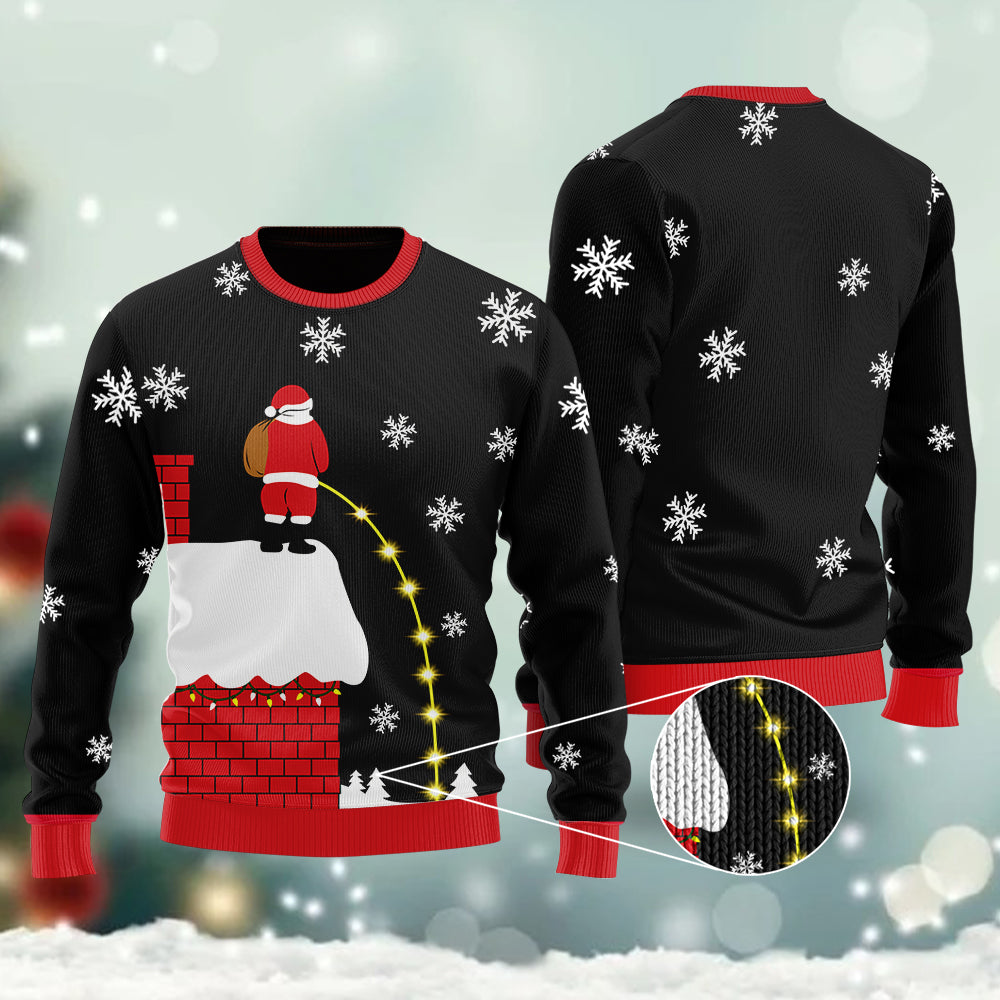 Leaky Roof Black Ugly Christmas Sweater For Men & Women Christmas Gift Sweater US1267 - WeCustomit