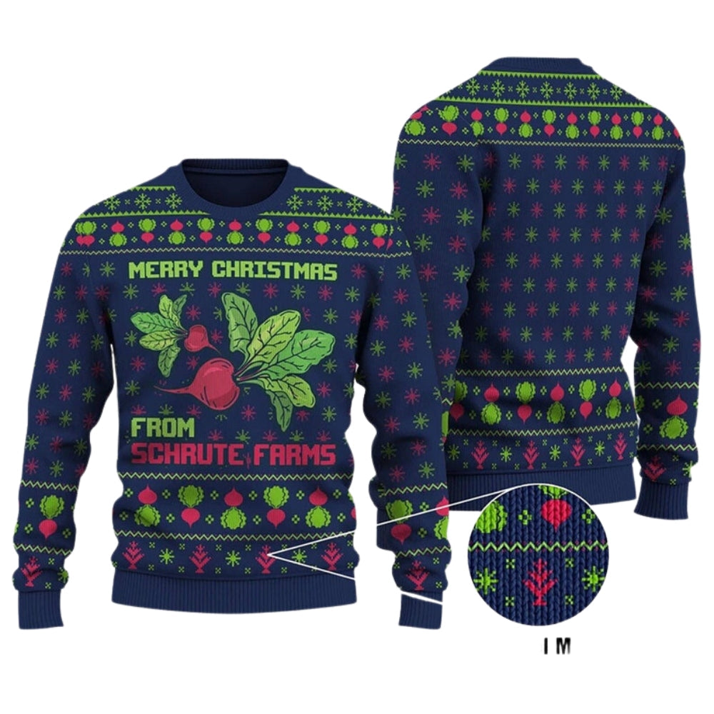 Merry Christmas From Schrute Farms Ugly Christmas Sweater For Men & Women Christmas Gift Sweater US2062 - WeCustomit
