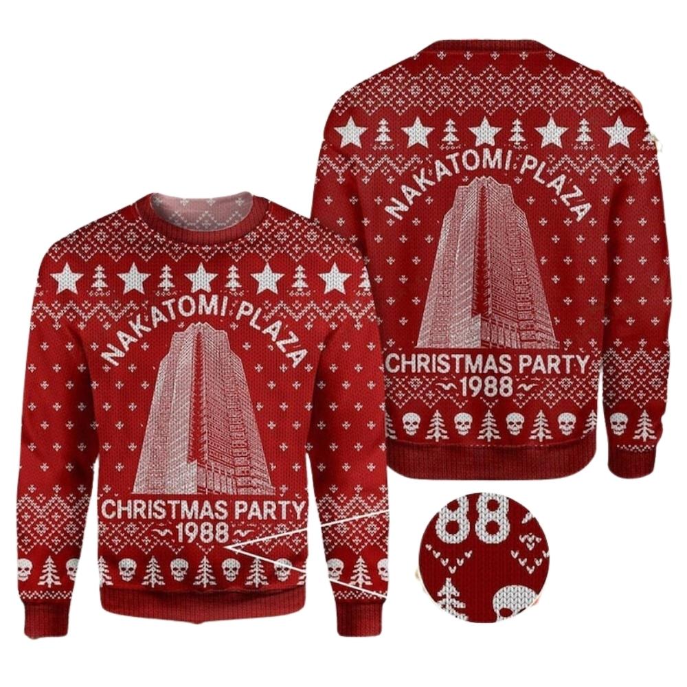 Nakatomi Plaza Ugly Christmas Sweater For Men & Women Christmas Gift Sweater US2066 - WeCustomit