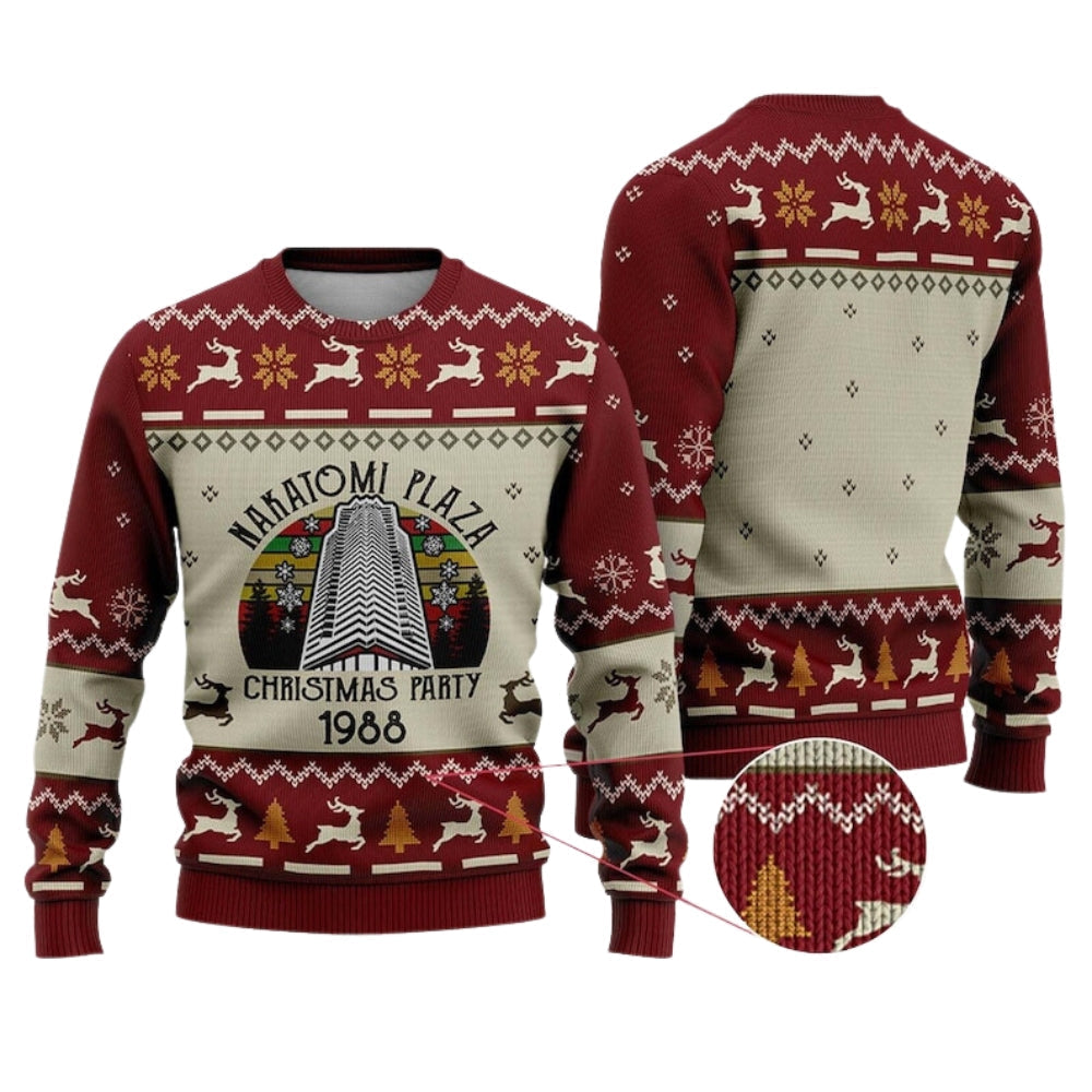 Nakatomi Plaza Christmas Party 1988 Ugly Christmas Sweater For Men & Women Christmas Gift Sweater US2072 - WeCustomit