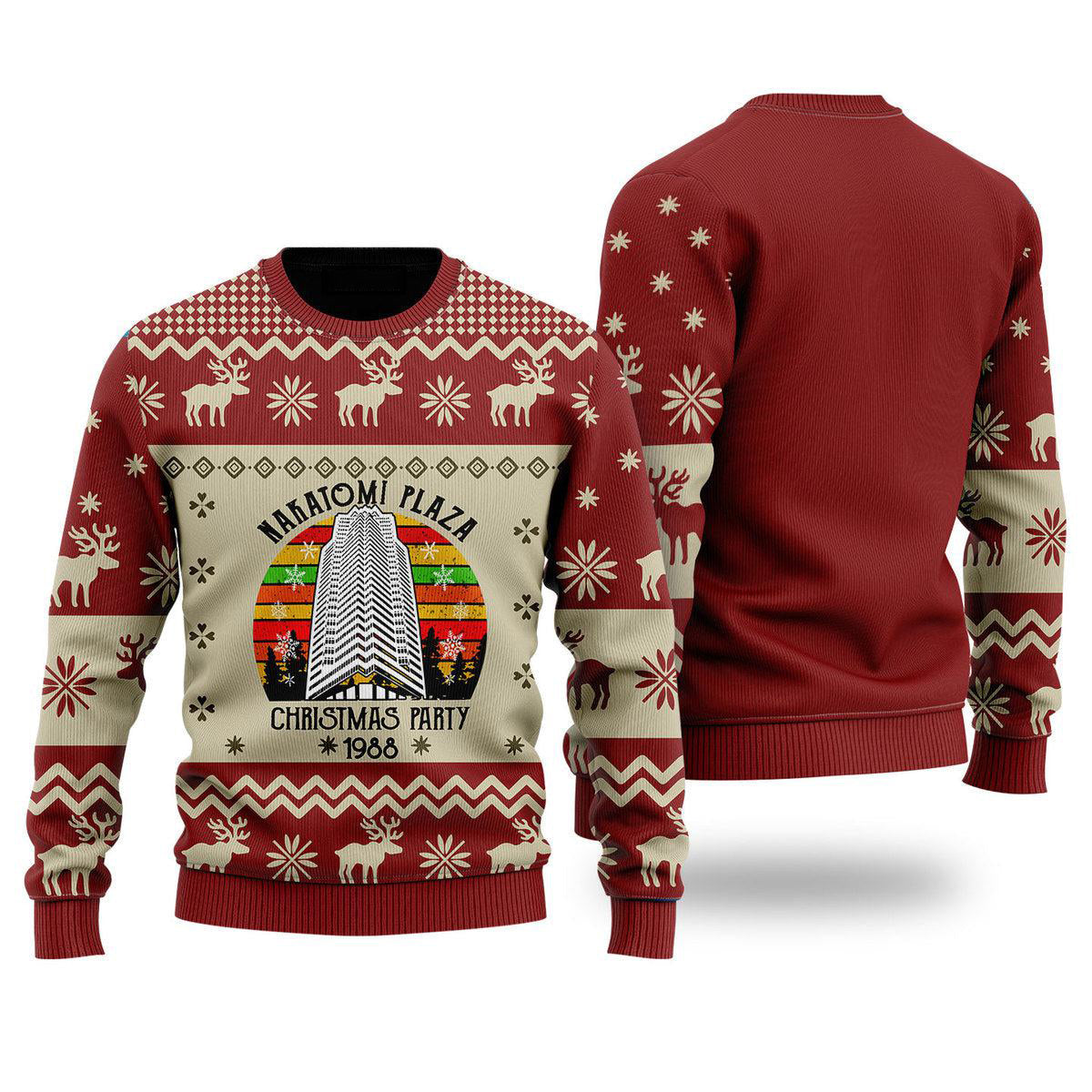 Nakatomi Plaza Ugly Christmas Sweater For Men & Women Christmas Gift Sweater US2075 - WeCustomit