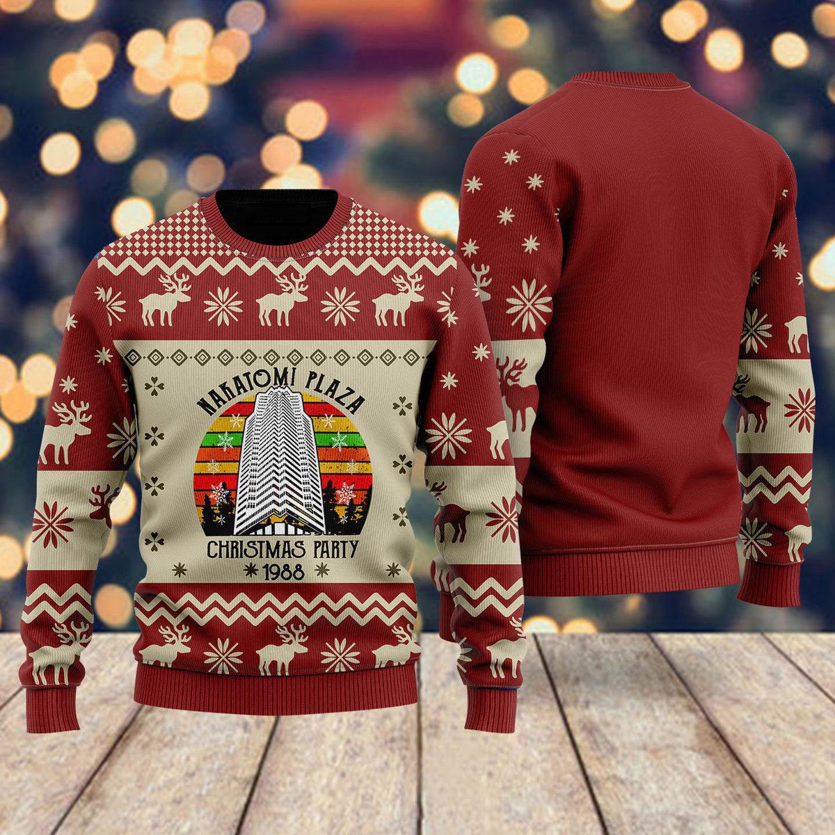 Nakatomi Plaza Ugly Christmas Sweater For Men & Women Christmas Gift Sweater US2075 - WeCustomit