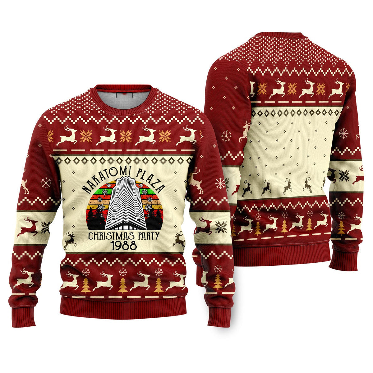 Nakatomi Plaza Ugly Christmas Sweater For Men & Women Christmas Gift Sweater US2076 - WeCustomit