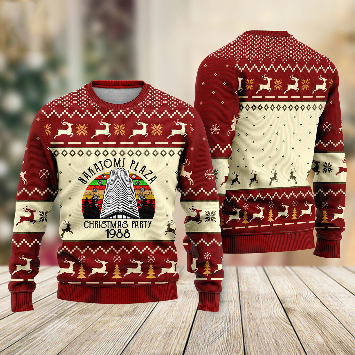 Nakatomi Plaza Ugly Christmas Sweater For Men & Women Christmas Gift Sweater US2076 - WeCustomit
