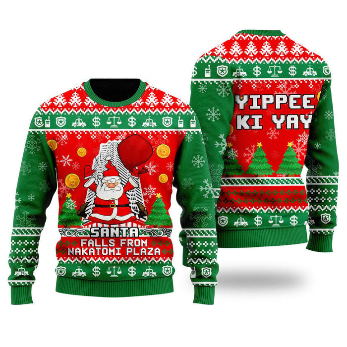 Santa Falls From Nakatomi Plaza Ugly Christmas Sweater For Men & Women Christmas Gift Sweater US2083 - WeCustomit