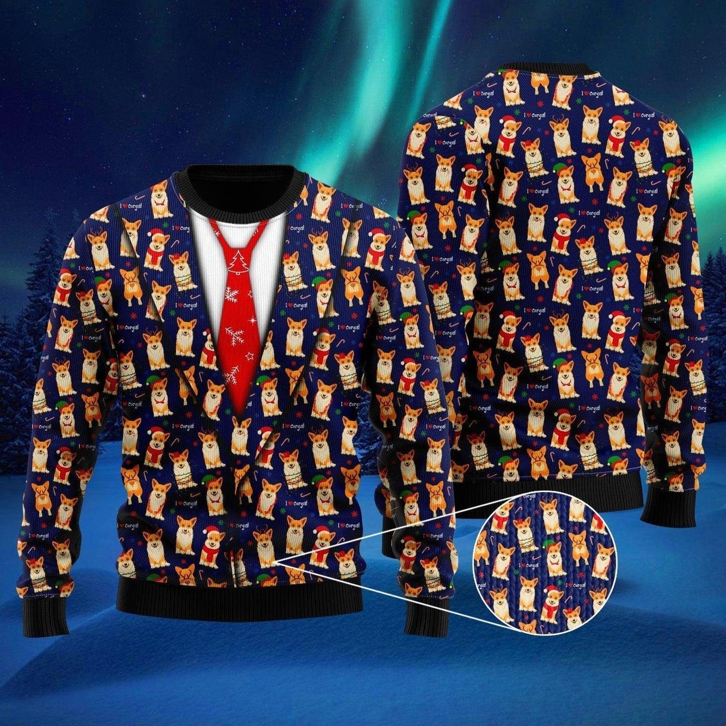 I Love Corgi Christmas Ugly Christmas Sweater For Men & Women Christmas Gift Sweater US2105 - WeCustomit