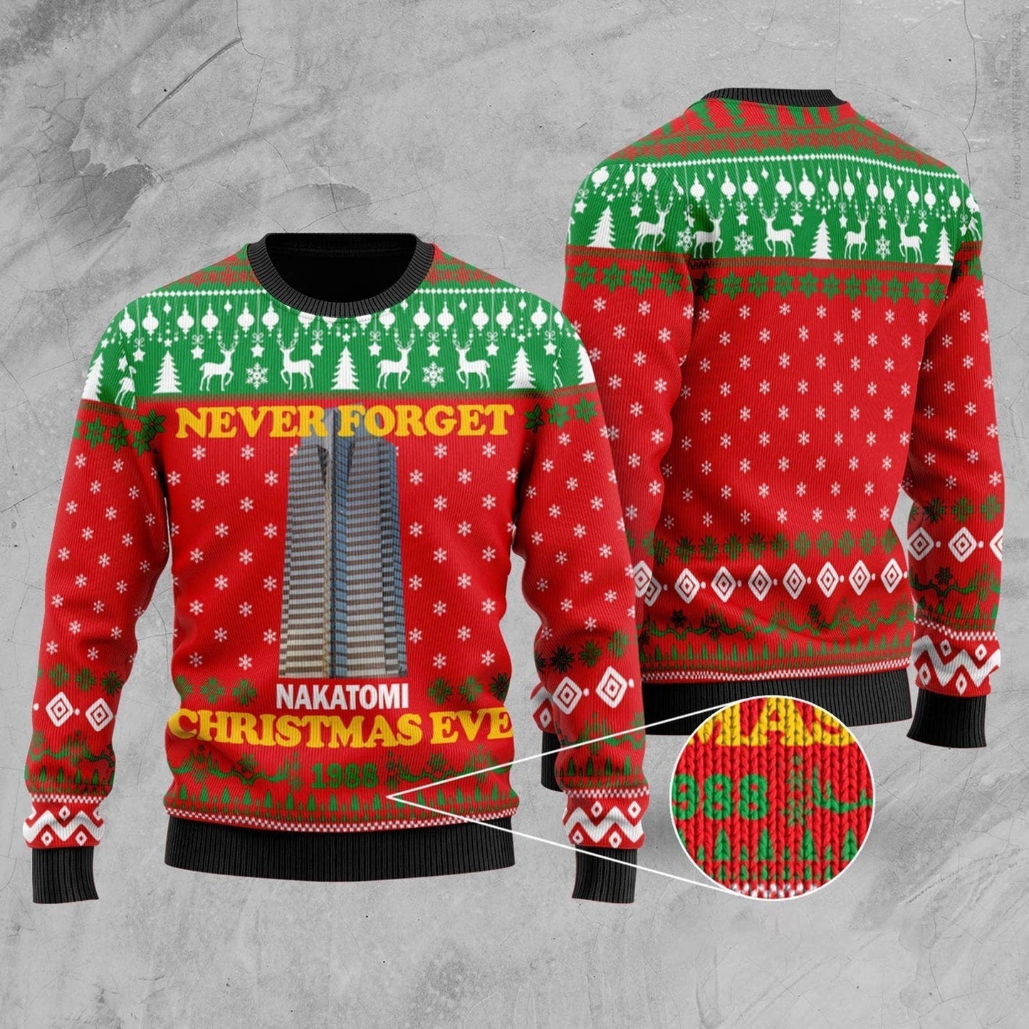 Never Forget Nakatomi Plaza Ugly Christmas Sweater For Men & Women Christmas Gift Sweater US2107 - WeCustomit