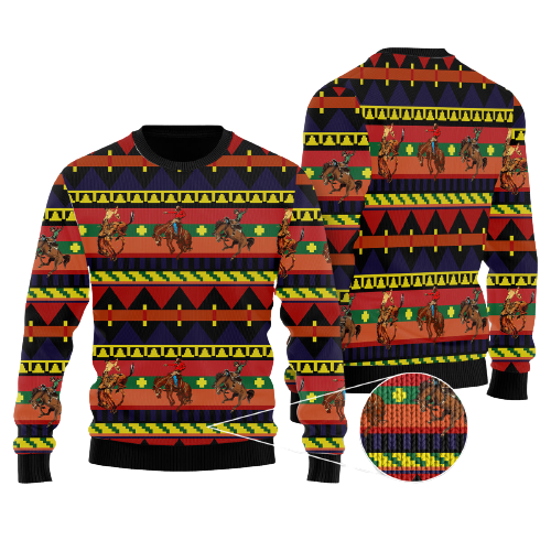 Horse Cowboy Ugly Christmas Sweater For Men & Women Christmas Gift Sweater US1197 - WeCustomit