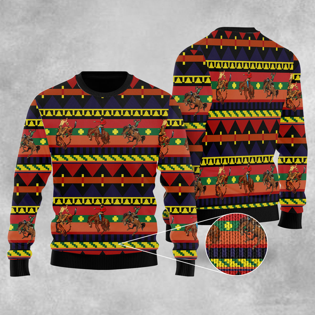 Horse Cowboy Ugly Christmas Sweater For Men & Women Christmas Gift Sweater US1197 - WeCustomit