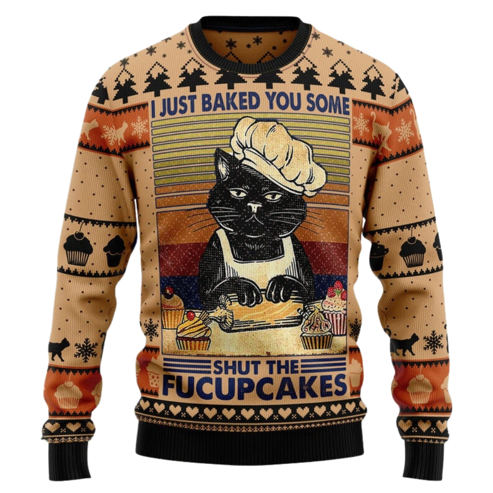 Shut The Fucupcakes Christmas Ugly Christmas Sweater For Men & Women Christmas Gift Sweater US2399 - WeCustomit