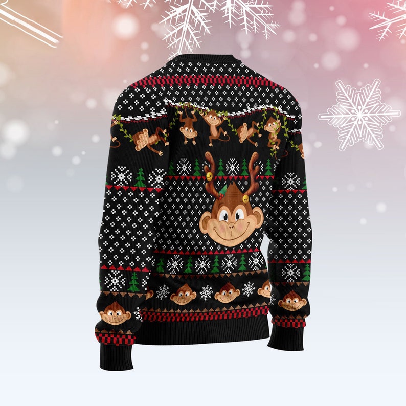 Funny Monkey Ugly Christmas Sweater For Men & Women Christmas Gift Sweater US2411 - WeCustomit