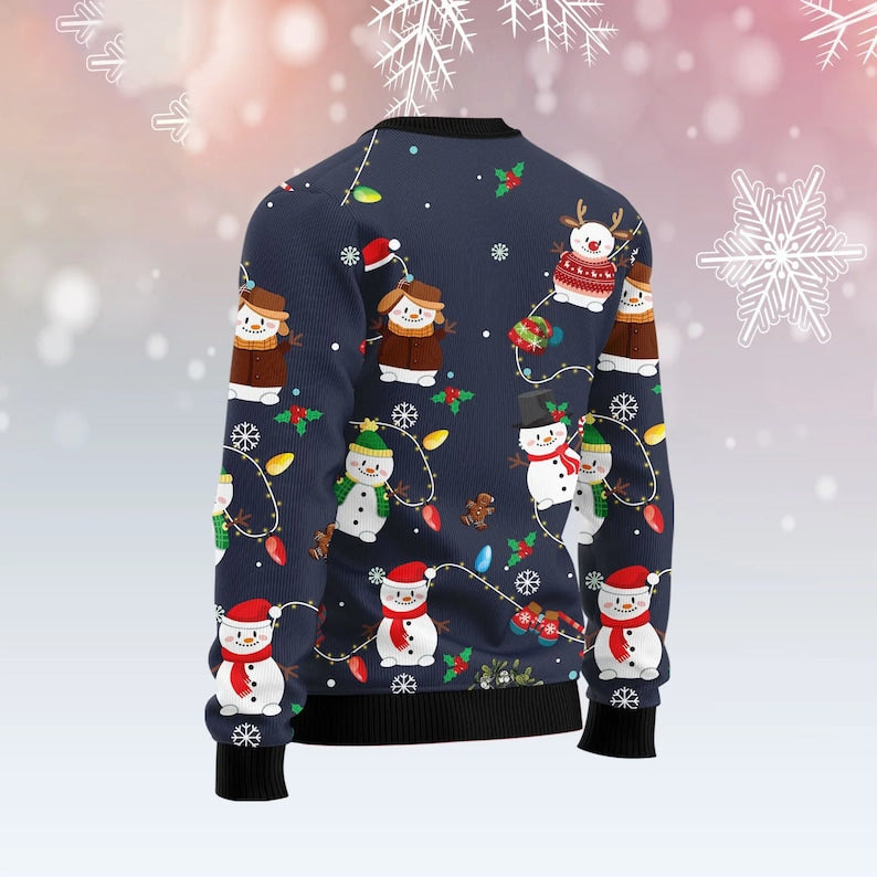 Snowman Light Ugly Christmas Sweater For Men & Women Christmas Gift Sweater US2414 - WeCustomit