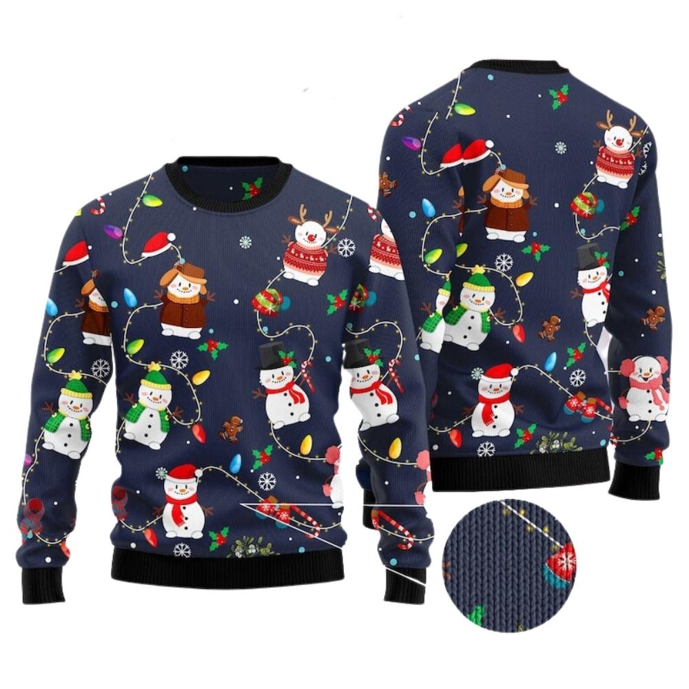 Snowman Light Ugly Christmas Sweater For Men & Women Christmas Gift Sweater US2414 - WeCustomit
