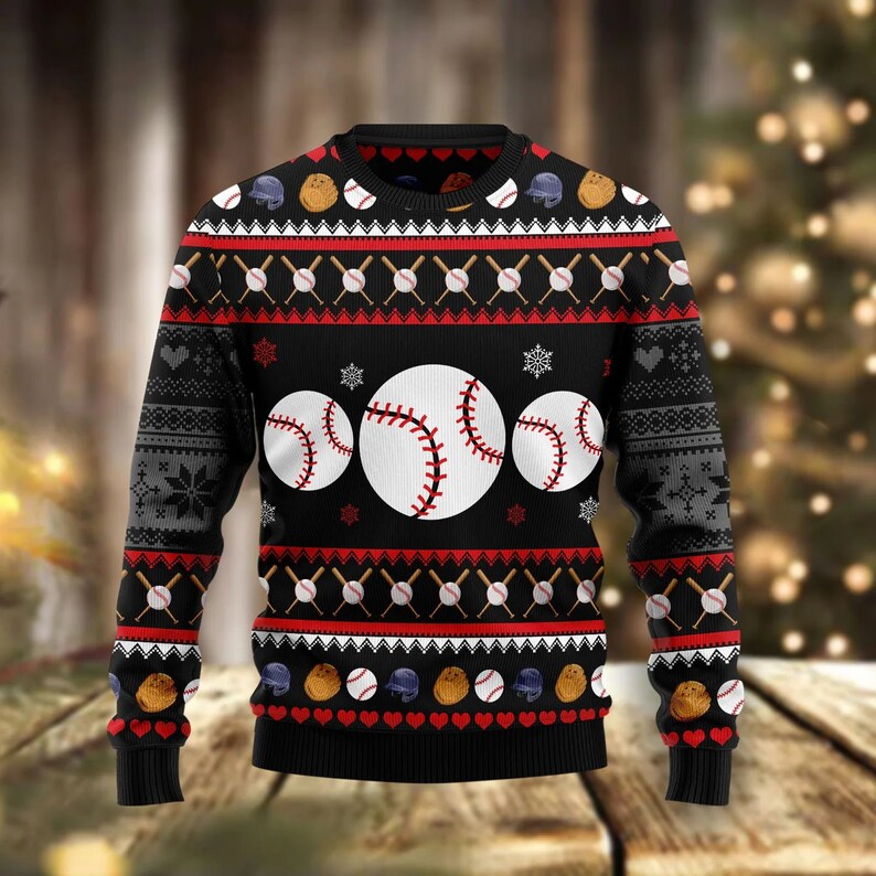 Baseball Balls Ugly Christmas Sweater For Men & Women Christmas Gift Sweater US2415 - WeCustomit