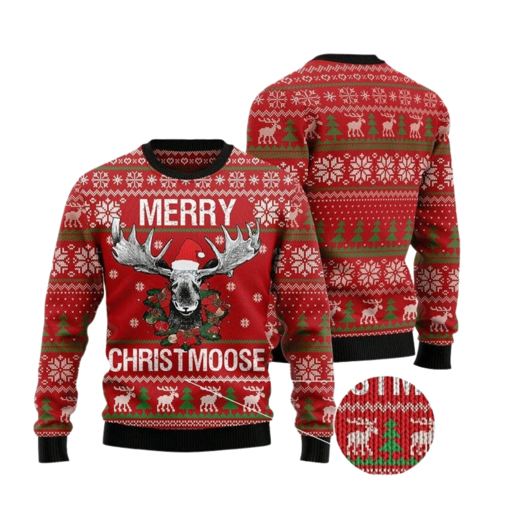 Moose Ugly Christmas Sweater For Men & Women Christmas Gift Sweater US2422 - WeCustomit