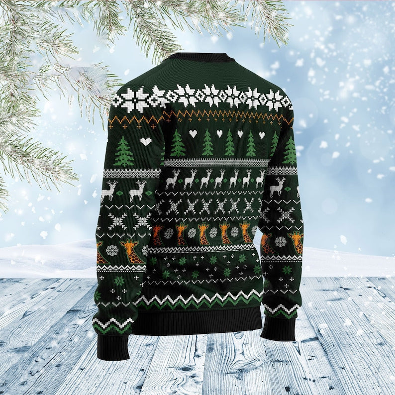 Giraffe Holiday Ugly Christmas Sweater For Men & Women Christmas Gift Sweater US2424 - WeCustomit