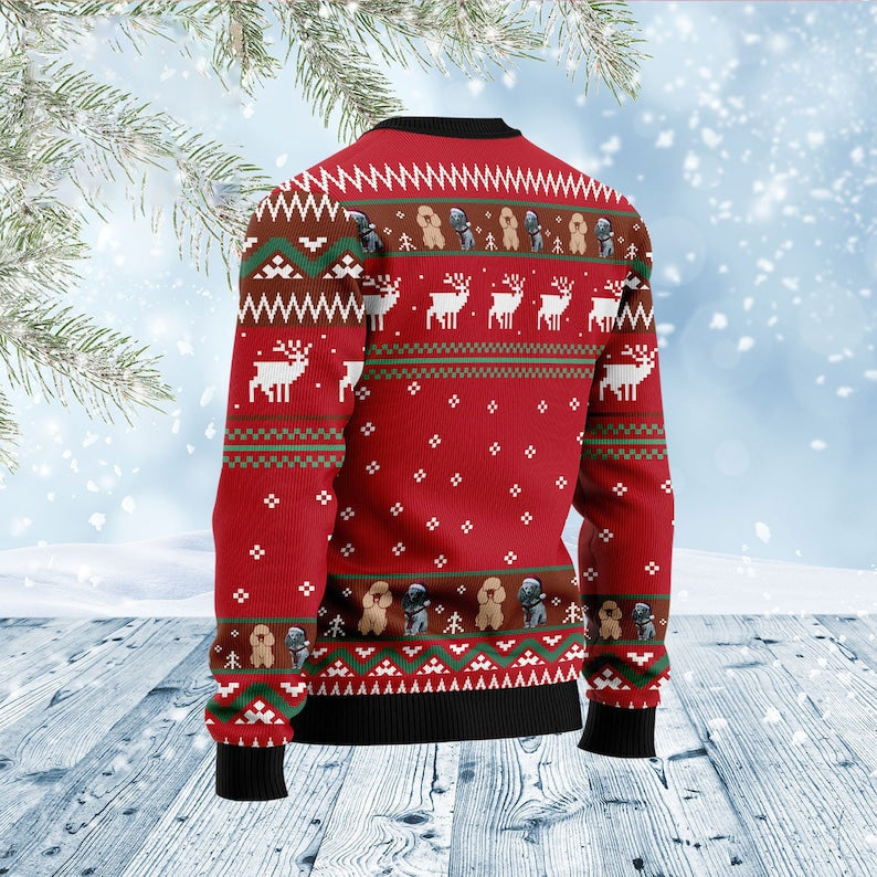 Poodle Family Snow Ugly Christmas Sweater For Men & Women Christmas Gift Sweater US2426 - WeCustomit