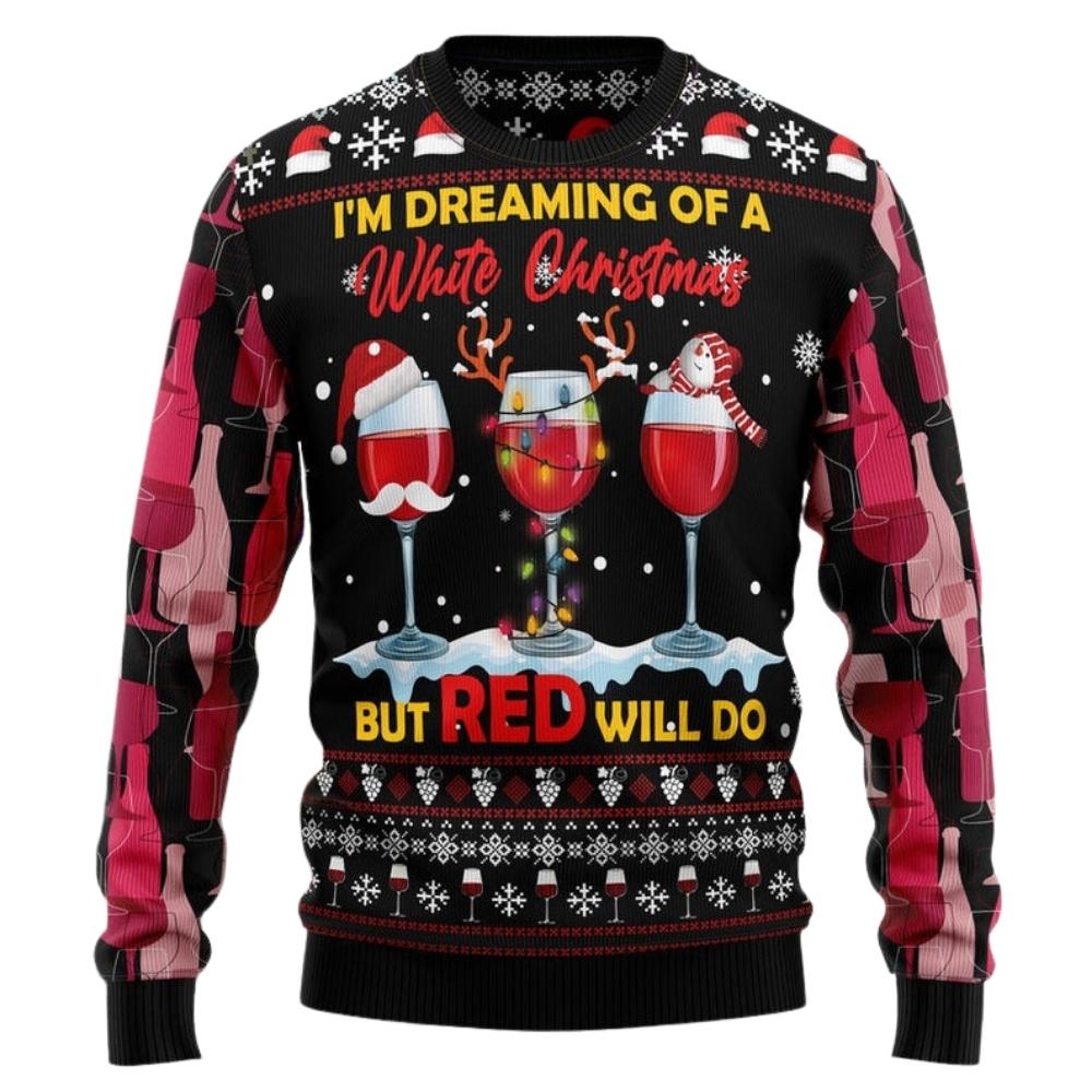 Wine Red Christmas Ugly Christmas Sweater For Men & Women Christmas Gift Sweater US2431 - WeCustomit