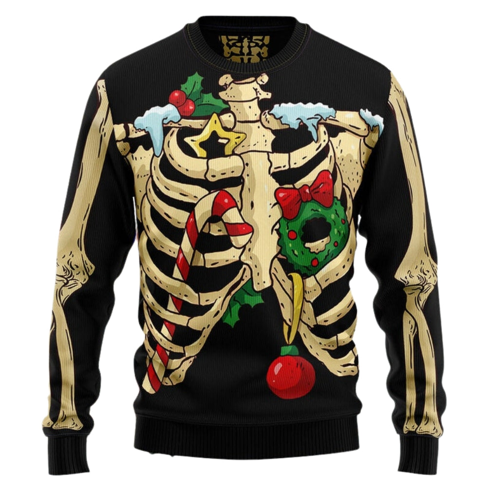 Skeleton Christmas Awesome Ugly Christmas Sweater For Men & Women Christmas Gift Sweater US2436 - WeCustomit