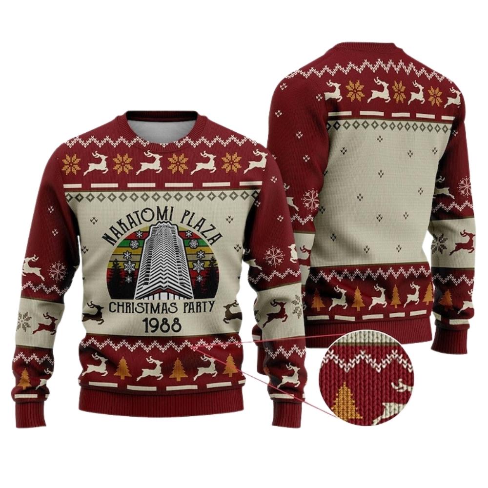 Nakatomi Plaza Christmas Party 1988 Ugly Christmas Sweater For Men & Women Christmas Gift Sweater US2630 - WeCustomit
