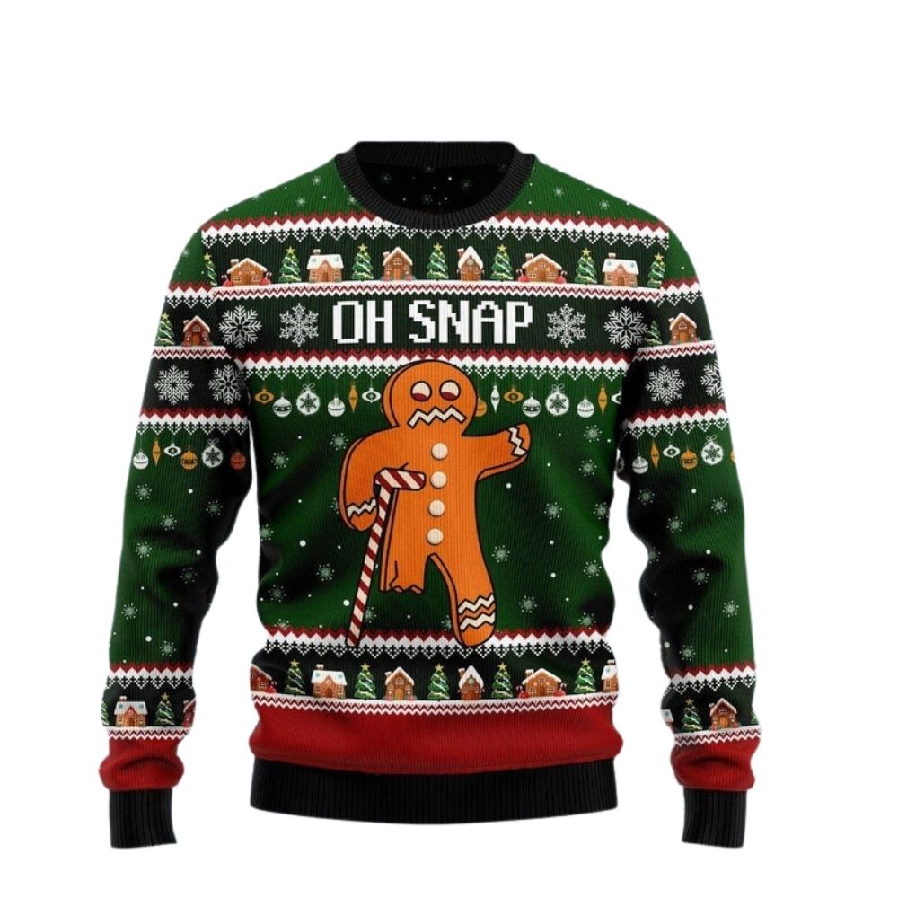 Oh Snap Gingerbread Ugly Christmas Sweater For Men & Women Christmas Gift Sweater US2636 - WeCustomit
