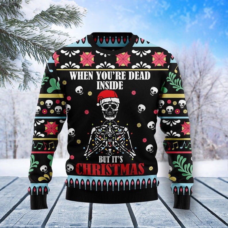 Funny Skeleton Ugly Christmas Sweater For Men & Women Christmas Gift Sweater US2639 - WeCustomit