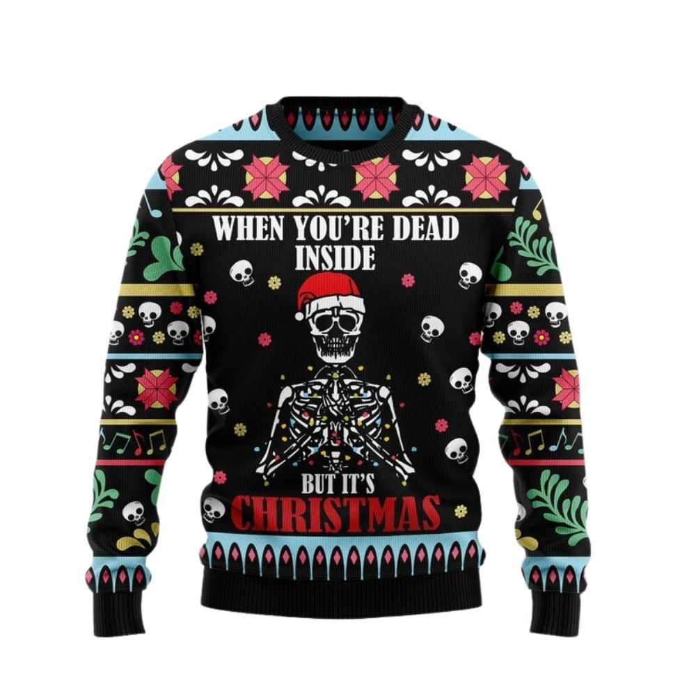 Funny Skeleton Ugly Christmas Sweater For Men & Women Christmas Gift Sweater US2639 - WeCustomit