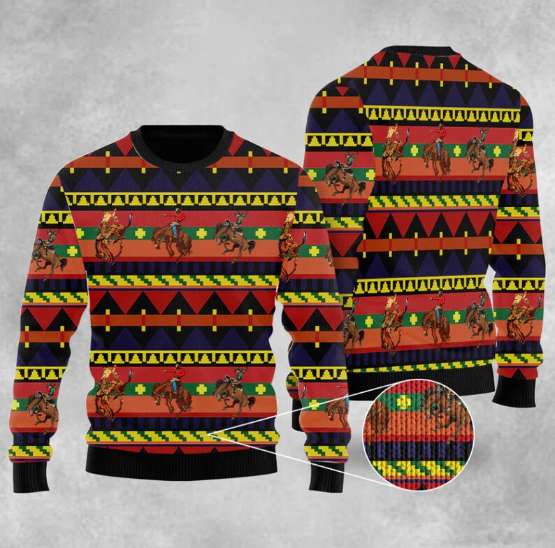 Horse Cowboy Ugly Christmas Sweater For Men & Women Christmas Gift Sweater US2653 - WeCustomit