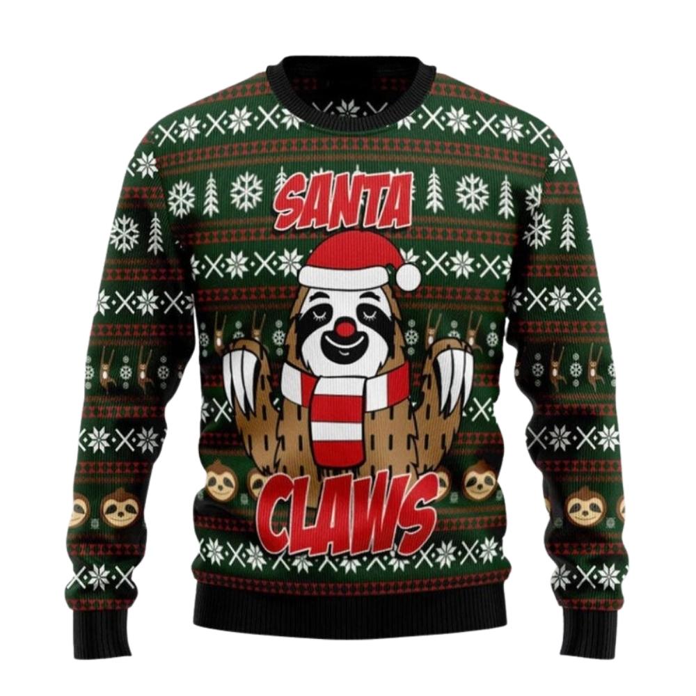 Sloth Santa Claws Ugly Christmas Sweater For Men & Women Christmas Gift Sweater US2660 - WeCustomit